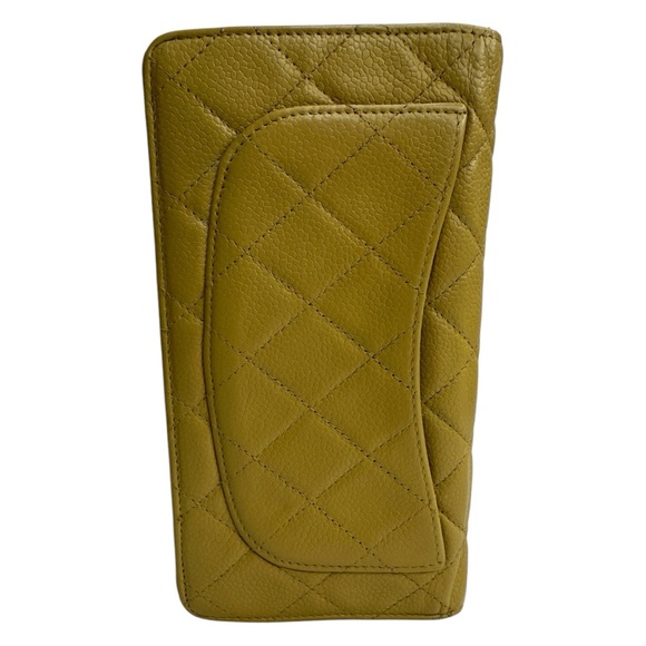 Chanel Matelasse Yellow Lambskin Long Wallet *AUTHENTIC* - Picture 8 of 15